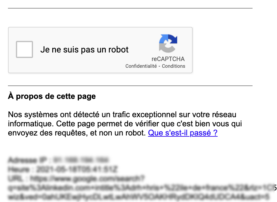Bing — résultats d'une recherche X-Ray LinkedIn par nom et prénom